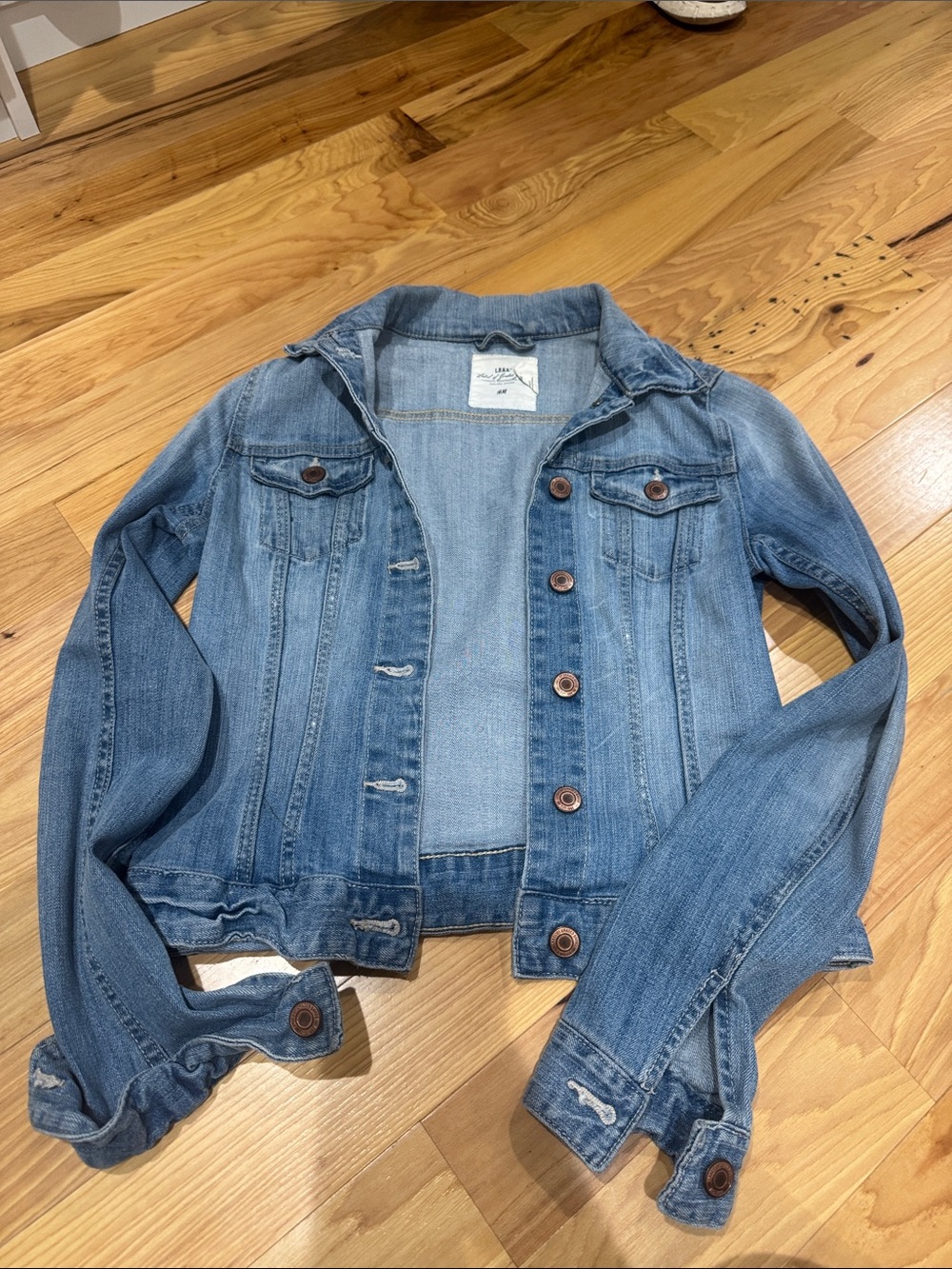 H&M Light Blue Denim Jacket with Button-Front
